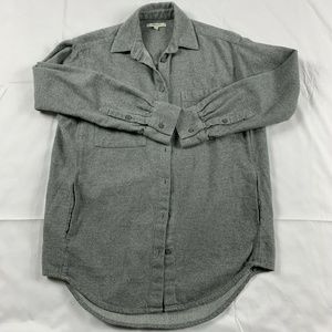 madewell women xs gray flannel long sleeve shirt